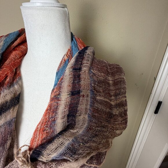 Caribe Woven Scarf Neutral Colors Pashmina Festival Rave - Picture 5 of 6